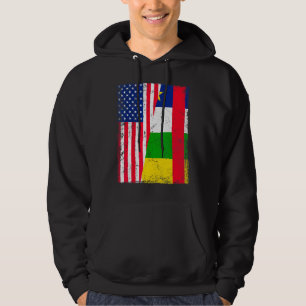 Vintage Usa American Central African Republic Flag Hoodie