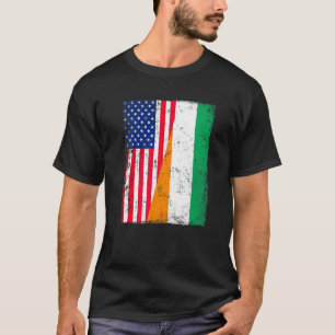 Vintage Usa American Côte D'ivoire Flag Patriotic T-Shirt