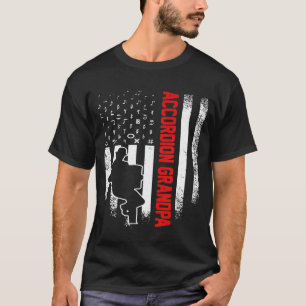Vintage Usa American Flag Accordion Grandpa Notes T-Shirt