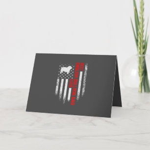 Vintage USA American Flag Best English Bulldog Holiday Card