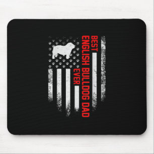 Vintage USA American Flag Best English Bulldog Mouse Mat