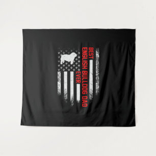 Vintage USA American Flag Best English Bulldog Tapestry