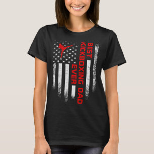 Vintage USA American Flag Best MMA Kickboxing Dad  T-Shirt