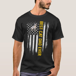 Vintage USA American Flag Best Sphynx Cat Dad Ever T-Shirt