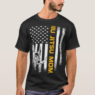 Vintage USA American Flag Brazilian Jiu Jitsu Mum T-Shirt