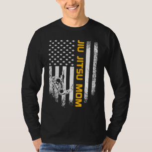 Vintage USA American Flag Brazilian Jiu Jitsu Mum T-Shirt