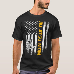 Vintage USA American Flag Brazilian Jiu Jitsu Mum T-Shirt