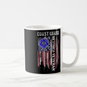 Vintage Usa American Flag Coast Guard Proud Retire Coffee Mug