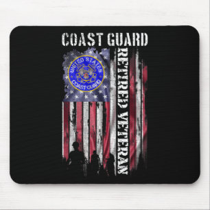 Vintage Usa American Flag Coast Guard Proud Retire Mouse Mat