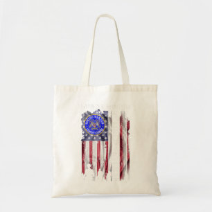 Vintage Usa American Flag Coast Guard Proud Retire Tote Bag