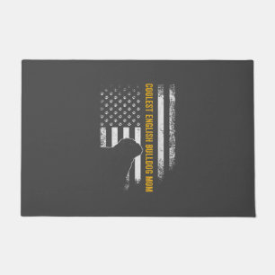 Vintage USA American Flag Coolest English Bulldog Doormat