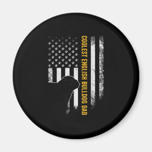 Vintage USA American Flag Coolest English Bulldog Magnet