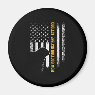 Vintage USA American Flag Coolest English Bulldog Magnet