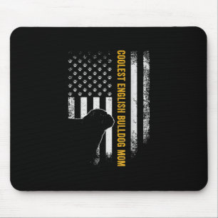 Vintage USA American Flag Coolest English Bulldog Mouse Mat