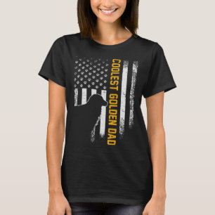 Vintage USA American Flag Coolest Golden Retriever T-Shirt