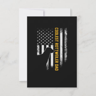 Vintage USA American Flag Coolest Rottweiler Dad RSVP Card