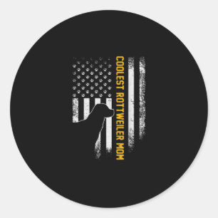 Vintage USA American Flag Coolest Rottweiler Mum Classic Round Sticker