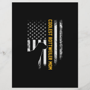 Vintage USA American Flag Coolest Rottweiler Mum Custom Letterhead