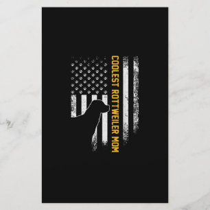 Vintage USA American Flag Coolest Rottweiler Mum Stationery