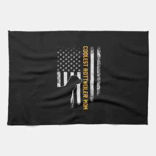 Vintage USA American Flag Coolest Rottweiler Mum Tea Towel