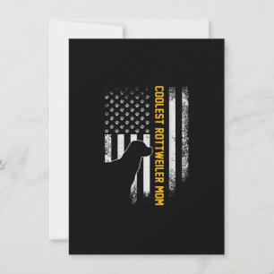 Vintage USA American Flag Coolest Rottweiler Mum Thank You Card
