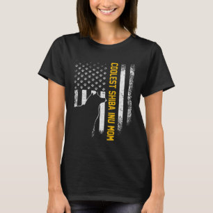Vintage USA American Flag Coolest Shiba Inu Mum Si T-Shirt