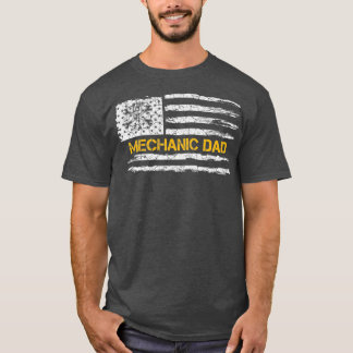 Vintage USA American Flag Diesel Mechanic Dad T-Shirt