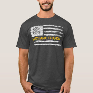Vintage USA American Flag Diesel Mechanic T-Shirt