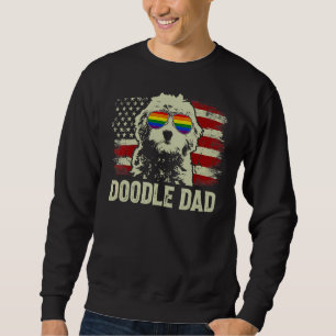Vintage Usa American Flag Doodle Dad Lgbt Gay Prid Sweatshirt