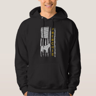 Vintage Usa American Flag French Bulldog Frenchie Hoodie