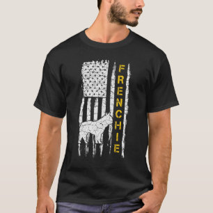Vintage Usa American Flag French Bulldog Frenchie T-Shirt