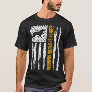 Vintage USA American Flag German Shepherd Grandma  T-Shirt