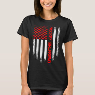 Vintage USA American Flag Hockey Girlfriend Distre T-Shirt