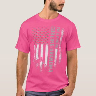 Vintage USA American Flag I'm A Proud Curling Gran T-Shirt