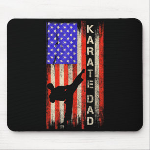 Vintage USA American Flag Karate Dad Karateka Mouse Mat