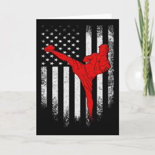 Vintage Usa American Flag Mma Kickboxing Fighter D Card