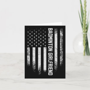 Vintage Usa American Flag Proud Badminton Girlfrie Card