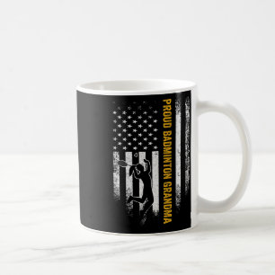 Vintage Usa American Flag Proud Badminton Grandma  Coffee Mug