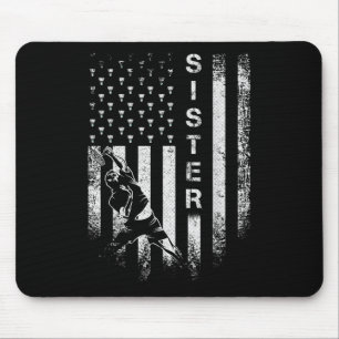 Vintage Usa American Flag Proud Badminton Sister S Mouse Mat