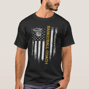 Vintage USA American Flag Proud Basketball Coach S T-Shirt