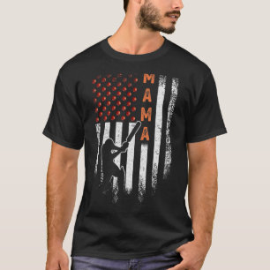 Vintage Usa American Flag Proud Cricket Mama Silho T-Shirt