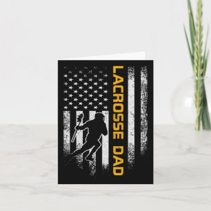 Vintage Usa American Flag Proud Lacrosse Dad Lax S Card