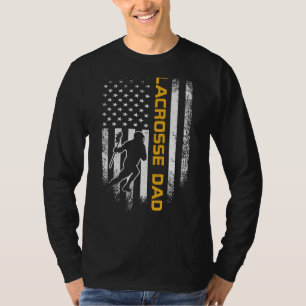Vintage Usa American Flag Proud Lacrosse Dad Lax S T-Shirt