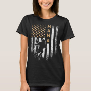 Vintage USA American Flag Proud Lacrosse Mama Lax  T-Shirt