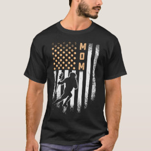 Vintage USA American Flag Proud Lacrosse Mum Lax S T-Shirt
