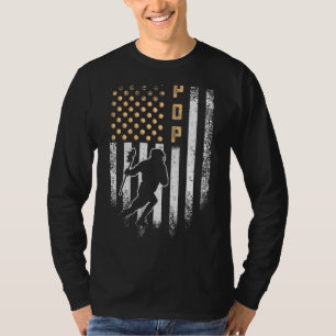 Vintage Usa American Flag Proud Lacrosse Pop Lax S T-Shirt