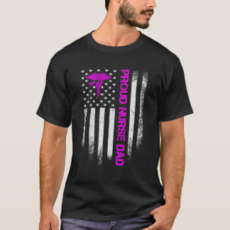 Vintage Usa American Flag Proud Nurse Dad Distress T-Shirt