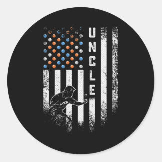 Vintage USA American Flag Proud Ping Pong Uncle Classic Round Sticker