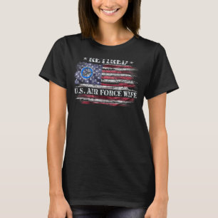 Vintage USA American Flag Proud Retired US Air For T-Shirt