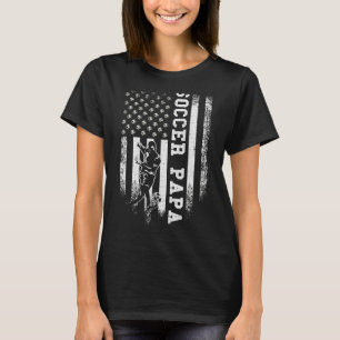 Vintage Usa American Flag Proud Soccer Papa Footba T-Shirt